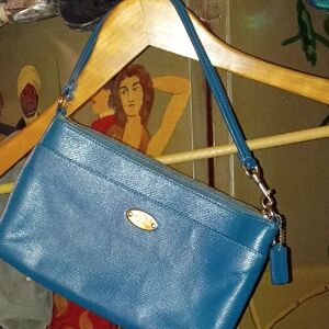 Coach Blue Pebbled Leather